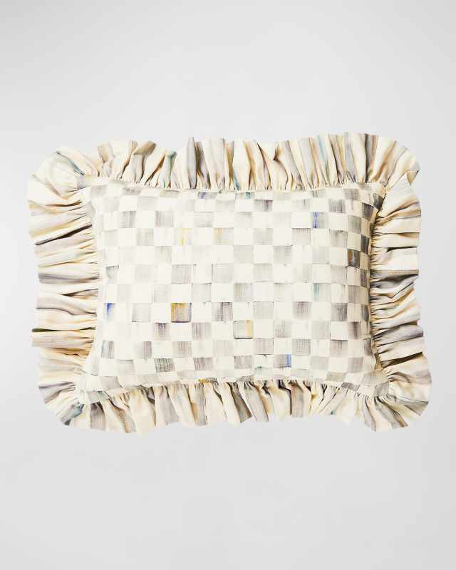 Sterling Check Ruffle Lumbar Pillow